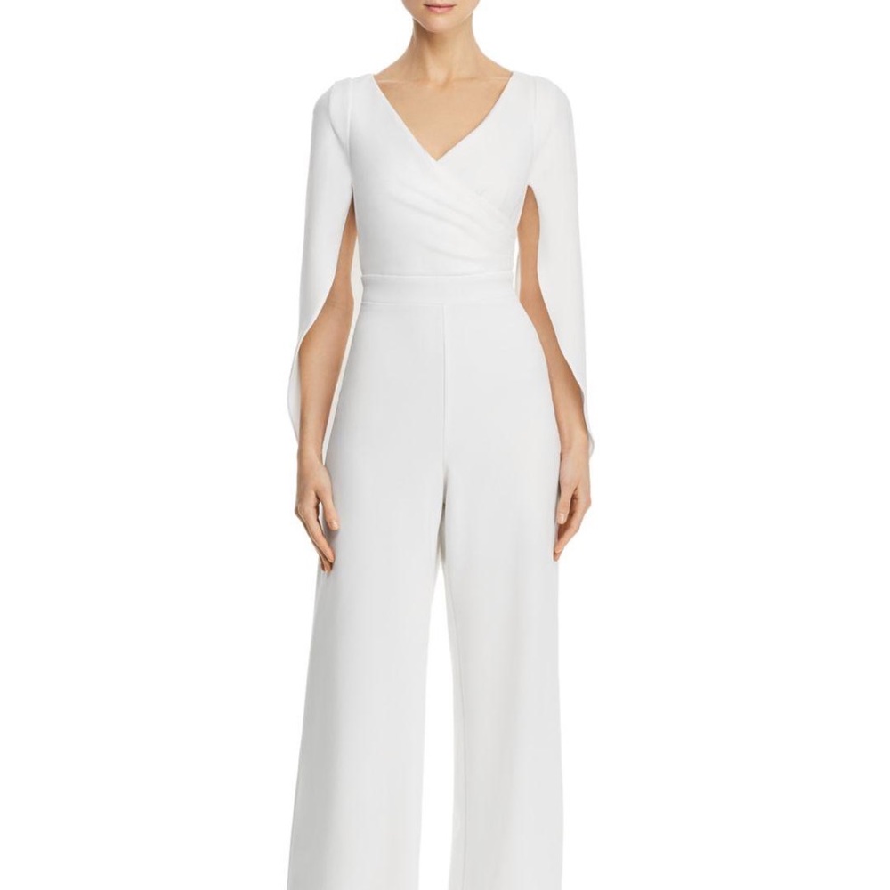 🤍Adrianna Papell Women's Wide Leg Jumpsuit with Draped Sleeves